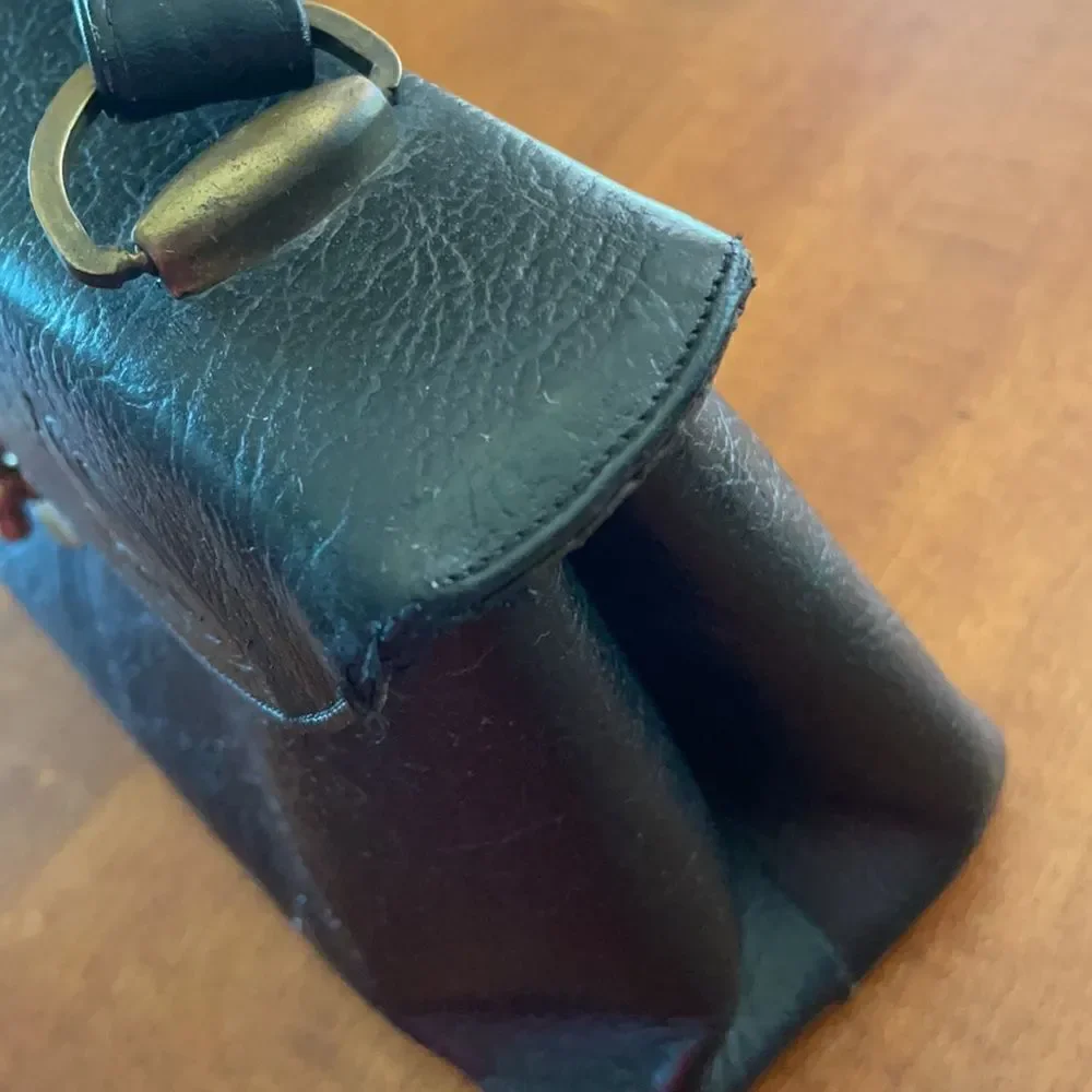 Vintage Black Leather Meeker Handbag